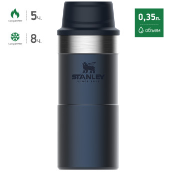 Термокружка Stanley Classic Trigger Action One Hand 2.0 0,35 л, синяя (10-09848-009)