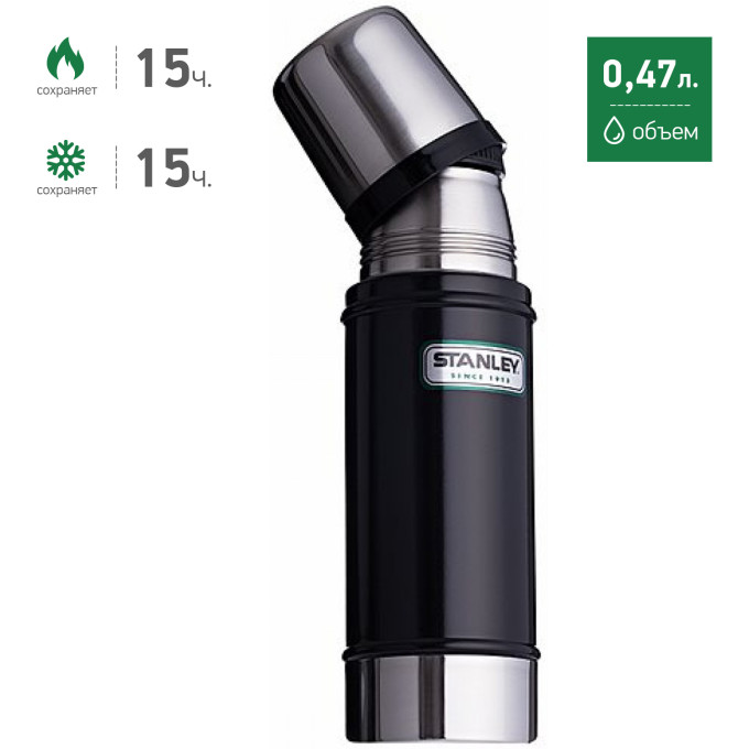 Термос Stanley Classic 0,47 л, чёрный (10-01228-028)